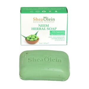 Neem Herbal Shea Olein Natural Soap 5 oz Bar With Peppermint Sage & Lemon Peel